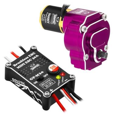 Imagem de GOUPRC Upgarde 30A Brushless Esc & 1621 3500KV Brushless Outrunner Motor with Transmission for Redcat Ascent 18 1/18 RC Crawler Upgrade Purple