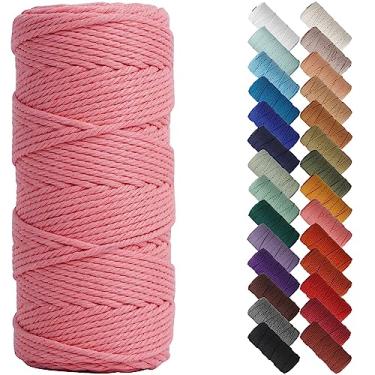 Imagem de NOANTA Cordão de macramê rosa escuro de 3 mm x 109 metros, corda de macramê colorida, fio de algodão para artesanato colorido para pendurar na parede, ganchos de plantas, artesanato, tricô