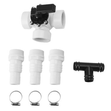 Imagem de QANYEGN Válvula de água desviadora de 3 vias, válvula desviadora de piscina, rosca fêmea adaptador de mangueira de 3 vias em pvc para piscina de jardim