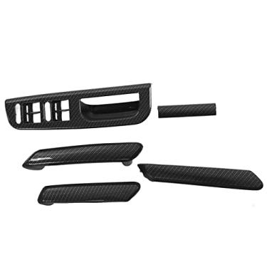 Imagem de aqxreight Maçaneta da Porta Interna Estilo Fibra de Carbono, Estrutura do Painel de ElevaçãO 3B0867172 SubstituiçãO de Acessórios Internos do Carro para B5 1998-2005 MK4 Substituir Peça de ReposiçãO