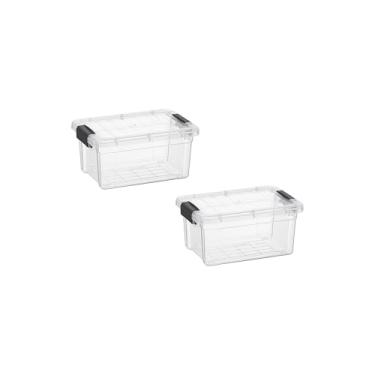 Imagem de Superio Mini recipiente de armazenamento caixa de giz de cera de plástico suprimentos de arte e estojo de costura empilhável transparente pequeno organizador para contas, papelaria, giz e alimentos