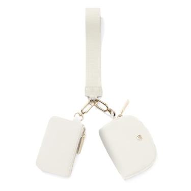 Imagem de Mum's Memory Mini carteira feminina com zíper, bolsa dupla, carteira, portátil, porta-moedas, mini bolso para moedas, Branco + ouro