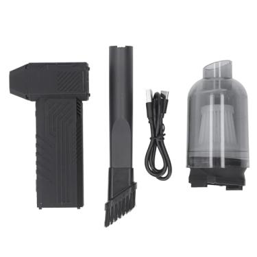 Imagem de Espanador de ar elétrico portátil sem fio soprador de ar de alta velocidade 52 m/s 130000 RPM ferramenta de limpeza poderosa para escritório doméstico com escova e cabo USB