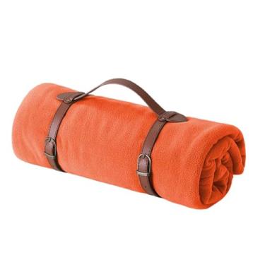 Imagem de Cobertor de lã com peso e mantas para mulheres, homens, adultos, longo, solteiro para sofá, quente, macio, confortável para outono e inverno, portátil, lavável na máquina (laranja, 100 x 150 cm)