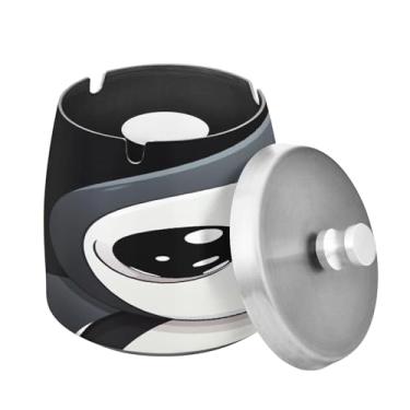 Imagem de Blueangle Cinzeiro de pinguim fofo com tampa para cigarros, à prova de vento/chuva, aço inoxidável, sem fumaça, inodoro, cinzeiro para uso interno ou externo (14)