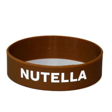 Imagem de Culinary ID Bands Etiqueta de garrafa de silicone, estampa Nutella, serve para garrafas de draga de 473 a 680 g, pulseira durável para identificação de alimentos, nível profissional, 1 pacote