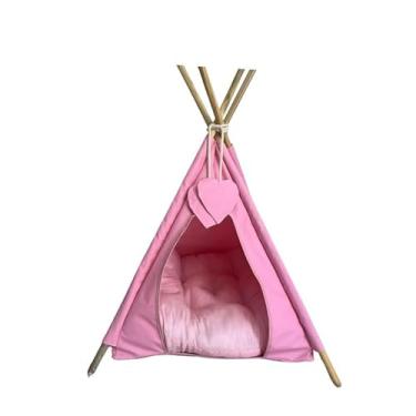 Imagem de Cabana Para Gatos E CãEs – Cama ImpermeáVel Para Animais De EstimaçãO, ConfortáVel E Aconchegante(Rosa Liso,P)