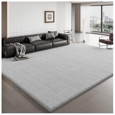 Imagem de SPXMQSS Tapete grande para sala de estar, tapete lavável resistente a manchas para quarto antiderrapante macio pilha baixa para sala de estar, quarto, sala de jantar, cinza E 240 x 360 cm