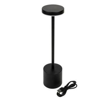 Imagem de Luminária de Mesa LED Touch USB Recarregável 34,5cm Design Moderno Preto Fosco Minimalista Portátil com Regulagem de Intensidade para Escrivaninha Quarto Leitura Escritório Decoração