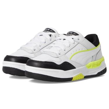 Imagem de Puma Tênis unissex infantil retrô Rebound (criança pequena), Preto/Branco/Lime Smash, 15