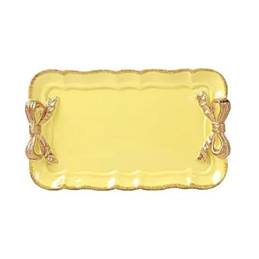 Imagem de Bandeja decorativa vintage, 1 bandeja vintage de resina com nó de laço para toalha, bandejas de frutas, anéis, pulseiras, brincos