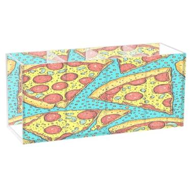 Imagem de CEBUGI Porta-lápis de acrílico transparente com 4 compartimentos, organizador de fatias de pizza, suporte de pincéis de maquiagem para escritório em casa, escritório