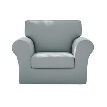 Imagem de Eco-Ancheng Capa para cadeira, poltrona, poltrona, sofá, com parte inferior elástica, 1 assento com braços, protetor de móveis para sala de estar, crianças, animais de estimação, 7