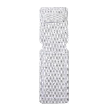 Imagem de Travesseiro de Banho Corporal Completo Tapete Banheira Almofada Luxo Suporta Pescoço e Coccígio com Cups Sucção Potentes Design Furos Ultra Macio Fácil Limpar Armazenar Secar Rapidamente