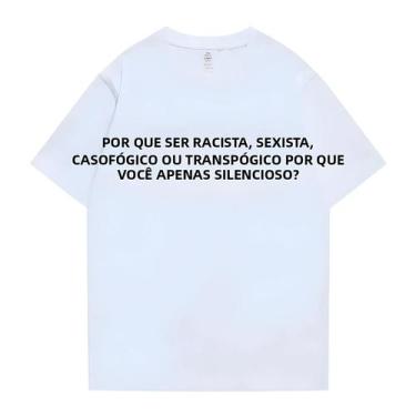 Imagem de Camiseta Hip Hop Oversized Unissex - Manga Curta, BR-G4, Ql0123a branc