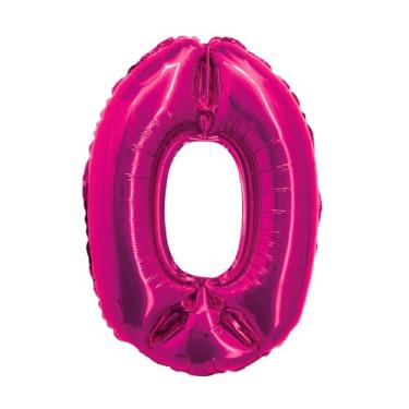 Imagem de BALAO METALIZADO C/CANUDO 16" ROSA NUMERO 0