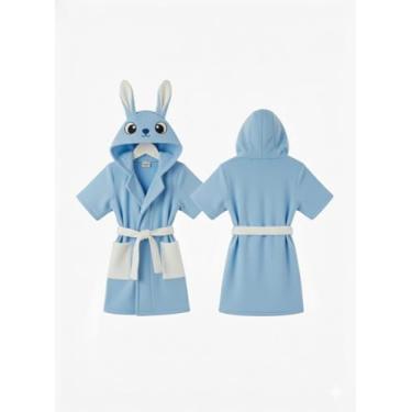 Imagem de Toalha Roupão Infantil Bebe Criança Piscina Capuz Bichinho