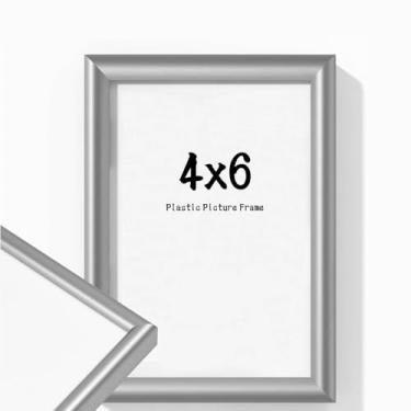 Imagem de YCCXBW Porta-retrato 10 x 15 coberta por acrílico para montagem em mesa e parede (plástico, prata, 10 x 15)