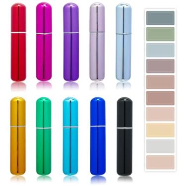 Imagem de Smtheasy Atomizador recarregável para viagem de perfume, 10 peças de mini refil de atomizador de perfume, estojo de bomba de perfume, spray de perfume pequeno (5 ml)