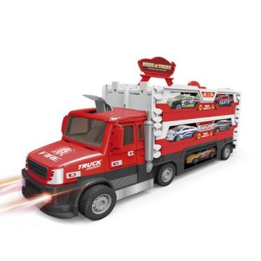 Imagem de Caminhão Garagem Bombeiro Pista Maleta Carrinho Pimpi 140