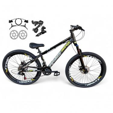 Imagem de Bicicleta Aro 26 Vikingx Tuff Câmbios Shimano Freio Hidráulico 21v Freeride Aro Vmaxx Flame preto X30