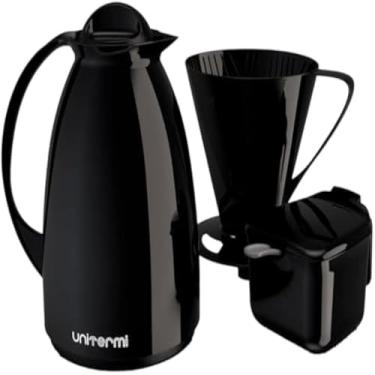 Imagem de Garrafa termica para cafe rosa, com suporte e acucareiro pratico, novo