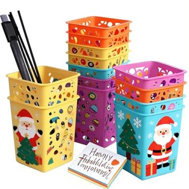 Imagem de Suporte para caneta, organizador de mesa colorido para escritório, suporte para caneta, pacote com 4