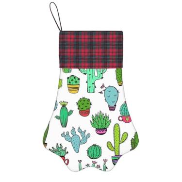 Imagem de SKKNT Adorável impressão suculenta meias de Natal animais de estimação decoração de natal cães gatos árvore decoração doce presente conveniente