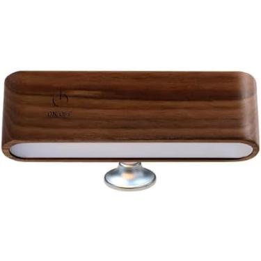 Imagem de Luminária Portátil LED 5W – Rotação 360°, Recarga USB e Iluminação Ajustável – Estilo Madeira para Quarto, Escritório e Sala| Mogno
