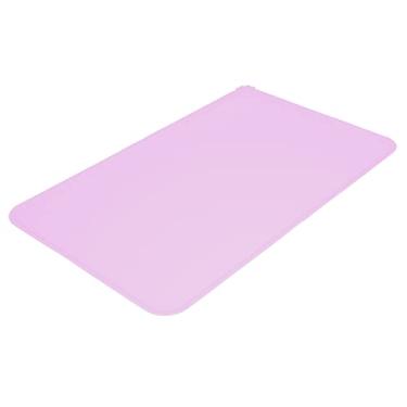 Imagem de Eujgoov Tapete de Alimentação para Animais de Estimação à Prova de água Tapete de Silicone Antiderrapante para Comida de Cachorro e Gato Com Bordas Elevadas 30x48cm Jogo Americano à Prova de (Rosa)