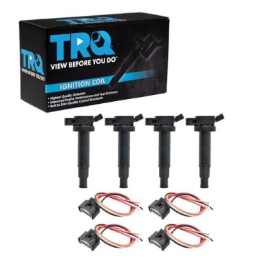 Imagem de TRQ Conjunto de bobinas de ignição compatível com Pontiac Vibe 2009-2010 2005-2010 Scion tC 2010-2015 xB 2002-2011 Toyota Camry Corolla 2001-2007 Highlander 2009-2013 Matrix 2004-2004-2007 08 RAV. 4