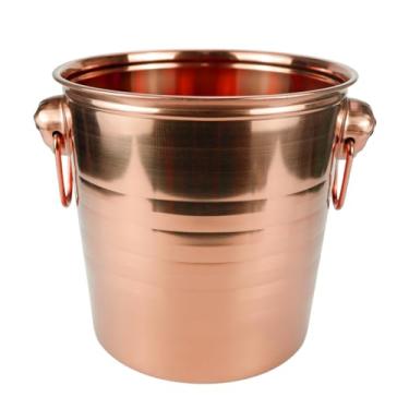 Imagem de Baldes de gelo de metal 5L de aço inoxidável com alças balde de vinho champanhe garrafas de cerveja refrigerador para casa restaurante hotel festa (ouro rosa)