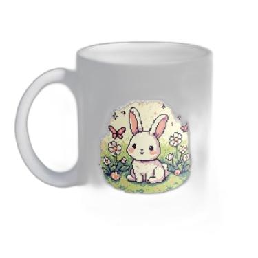 Imagem de Caneca Xícara de Café Porcelana 300ml Coelho no Parque Arte Pixel
