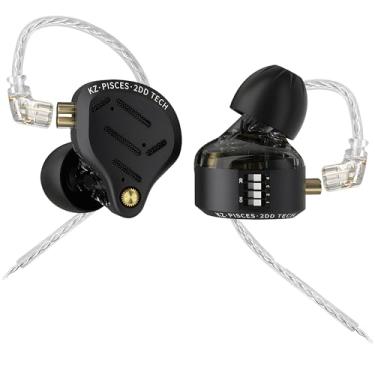 Imagem de Bawjog Fones de ouvido intra-auriculares KZ Pisces Tunable Dual Dynamic Driver, fones de ouvido HiFi com fio, fones de ouvido intra-auriculares para audiófilos (sem microfone, ajuste preto)