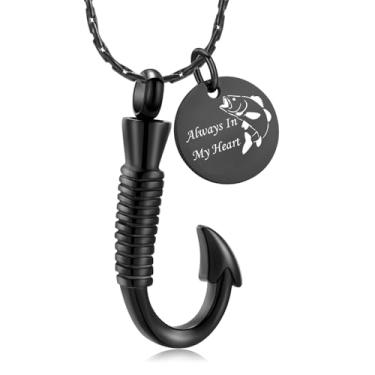 Imagem de constantlife Joias de cremação para urna de cinzas colar memorial design anzol de aço inoxidável pingente lembrança cinzas suporte, Aço inoxidável, Sem Pedra Preciosa