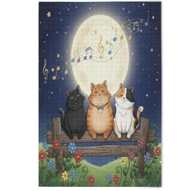 Imagem de Jigsaw Puzzles 1000 Pieces for Adults Cute Cartoon Cats Tech Gifts for Lovers Puzzle Fun Family Puzzles Animal Painting Decor, 1000 Pieces, 29.5" x 19.7"
