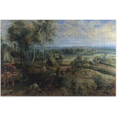 Imagem de Rubens Chateau Het Steen Hunter Quebra-cabeça 500 peças para adultos, presentes tecnológicos, paisagem, arte de pintura animal, 50 x 37 cm