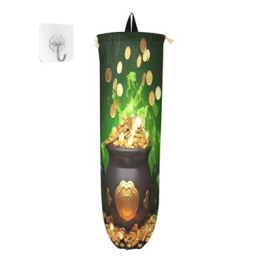 Imagem de Dia de São Patrício Moedas de Ouro Dispensador de Saco de Mercearia, Organizador de Saco de Cozinha, Organizador de Saco Plástico Pendurado