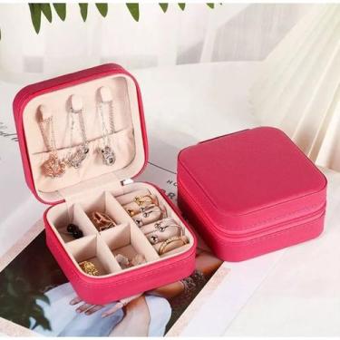 Imagem de Porta Jóias Portátil Viagem Estojo Pequeno Colar Brinco Relógio Bijute