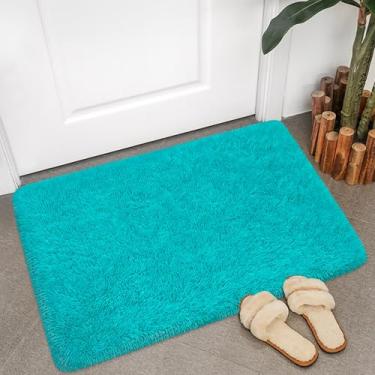 Imagem de ZJYeRug Tapetes de entrada pequenos de 6 x 0,9 m para quarto, mini tapete de área de 5 x 7 cm, azul, tapete fofo antiderrapante, macio, felpudo e macio, para meninas, bebês, meninos, adolescentes