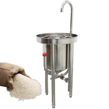 Imagem de INTBUYING Arroz Comercial Máquina de Lavar Arroz Cozinha Máquina de Lavar Pressão Hidráulica Capacidade 20 kg, Enxágue Arroz, Feijão Mungo, Milho