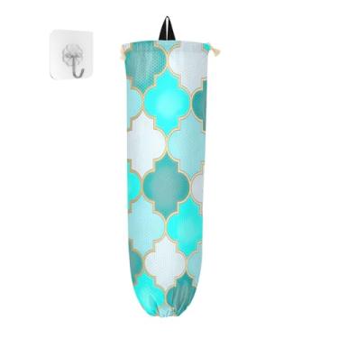 Imagem de Porta-sacos de plástico para janela de mesquita marroquina, 2 unidades, organizador de sacolas de compras reutilizáveis, organizador de armazenamento de cozinha