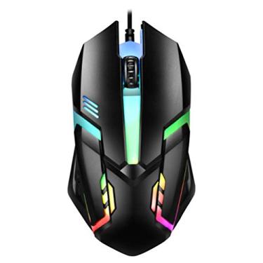 Imagem de aqxreight Teclado para Jogos USB e Mouse USB Combo Teclado Retroiluminado por LED Firme Durável Colorido Brilhante Mouse para Jogos Acessórios de Computador Adequados Regulares São Computadores (#83)