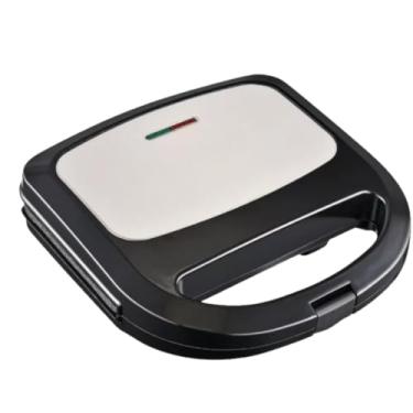 Imagem de Grelhador e sanduicheira de aço inoxidável com dupla função, 750 W Revestimento antiaderente Aquecimento rápido Ideal para preparar snacks e pratos grelhados Prático para uso doméstico