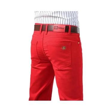 Imagem de Calças Jeans Coloridas De Denim Para Homens, Ajuste Slim Elástico, Cal