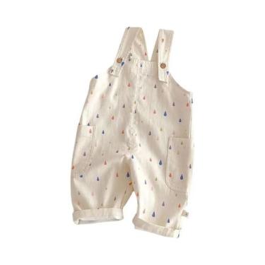 Imagem de Macacão Infantil Listrado Com Poás Para Meninos E Meninas De 0 a 5 Ano