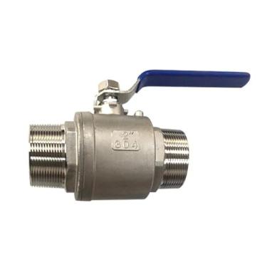 Imagem de Válvula esférica de duas peças de aço inoxidável de 1/2 3/4 1 1-1/4 1-1/2 polegada válvula de esfera de rosca macho para uso com líquidos e gases 1 peça (1-1/5.1 cm)