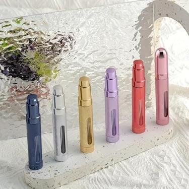 Imagem de Conjunto de 6 mini atomizadores de perfume portáteis, cada um com 11,6 g, com um spray de colônia de bolso vazio com interior de vidro, mistura