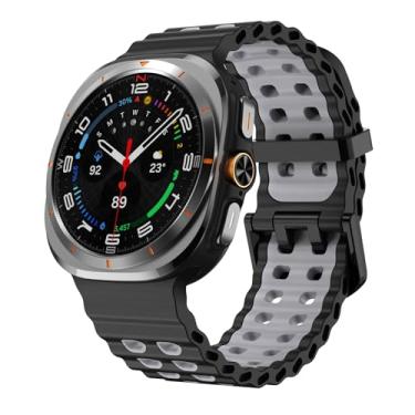 Imagem de ZEDEVB Faixa marinha para samsung galaxy watch ultra cinta 47mm acessórios esporte silicone correa pulseira para galaxy watch7 ultra 47mm cinta(Black-Gray)