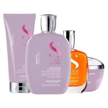 Imagem de Kit Alfaparf Semi Di Lino Smooth - Sh + Cond + Másc + Óleo - ALFAPARF 
